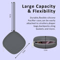 Two silicone pacifier holder cases by Everything Baby, portable and BPA-free, for newborns’ pacifiers in diaper bags.