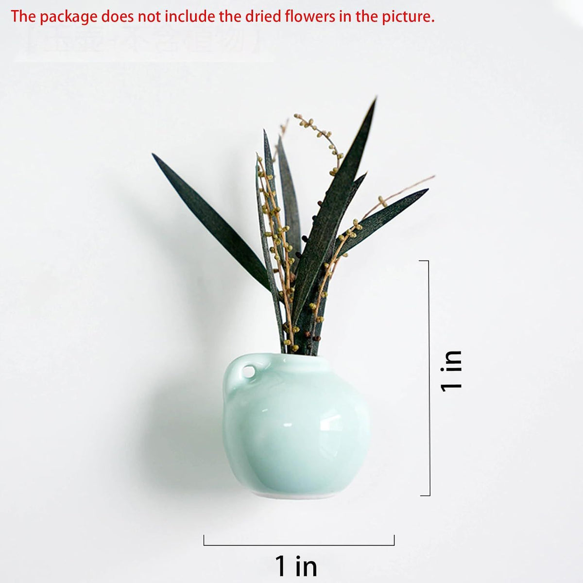 Set of 8 mini ceramic fridge magnets shaped like tiny plant vases, colorful 3D decorative kitchen and office refrigerator magnets
