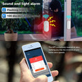 Wireless WiFi smart door and window sensor alarm by Everything Baby, detects door open/close, alerts, compatible with Alexa and Google.