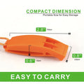 Black 2-piece PP material dual-chamber emergency whistles with lanyards for camping, hiking, and outdoor safety signaling.