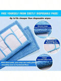 Two washable microfiber flat mop replacement heads for high absorption cleaning, compatible with most flat mops for home use.