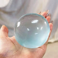 Blue moldable slow rebound coconut oil squeeze ball, 6cm round stress relief toy for kids, ideal for holidays and birthdays.