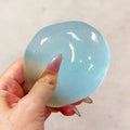 Blue moldable slow rebound coconut oil handmade squeezing ball, 6cm round stress relief toy for kids and adults.