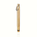 Golden reusable stainless steel pocket toothpick with key chain, ideal for outdoor camping, from Everything Baby.