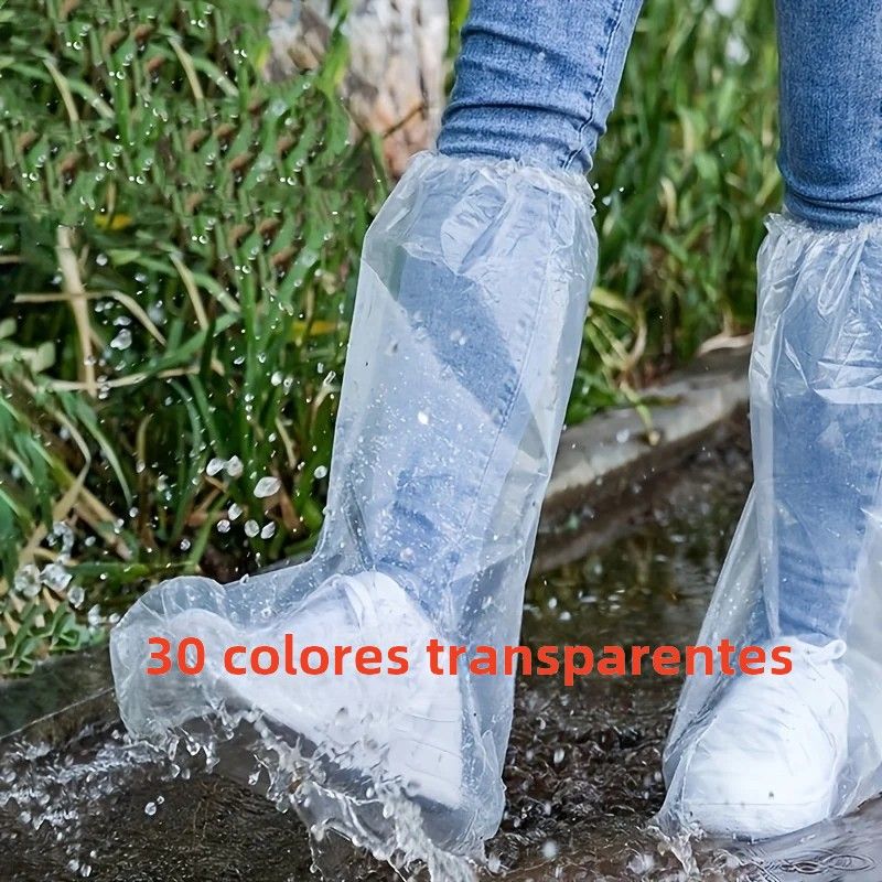 Disposable waterproof non-slip shoe covers for girls, thick and wear-resistant transparent plastic for outdoor use by Everything Baby.