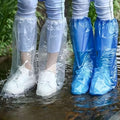 Pair of transparent waterproof non-slip shoe covers for girls, thick and wear-resistant, ideal for outdoor use by Everything Baby.