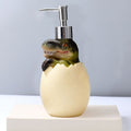Cute dinosaur-shaped baby lotion and soap dispenser for kids and adults, refillable liquid soap, shampoo, and shower gel.