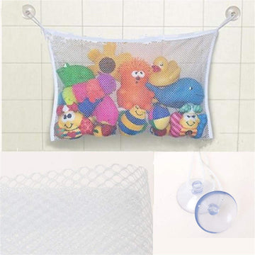 Bath Toy Organizer Mesh Bag Baby Bathtub Hanging Storage Bag Quick Drying Bathroom Shower Net Bag with Suction Cups