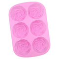 Set of three silicone flower-shaped molds for candy, chocolate, jelly, and ice cubes, featuring jumbo rose designs for creative pretend play.