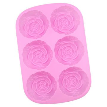 Set of three silicone flower-shaped molds for candy, chocolate, jelly, and ice cubes, featuring jumbo rose designs for creative pretend play.