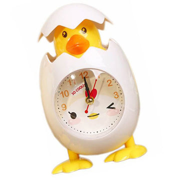 Cute chicken egg alarm clock for kids, cartoon desktop clock with playful design, ideal for children’s bedrooms and pretend play.
