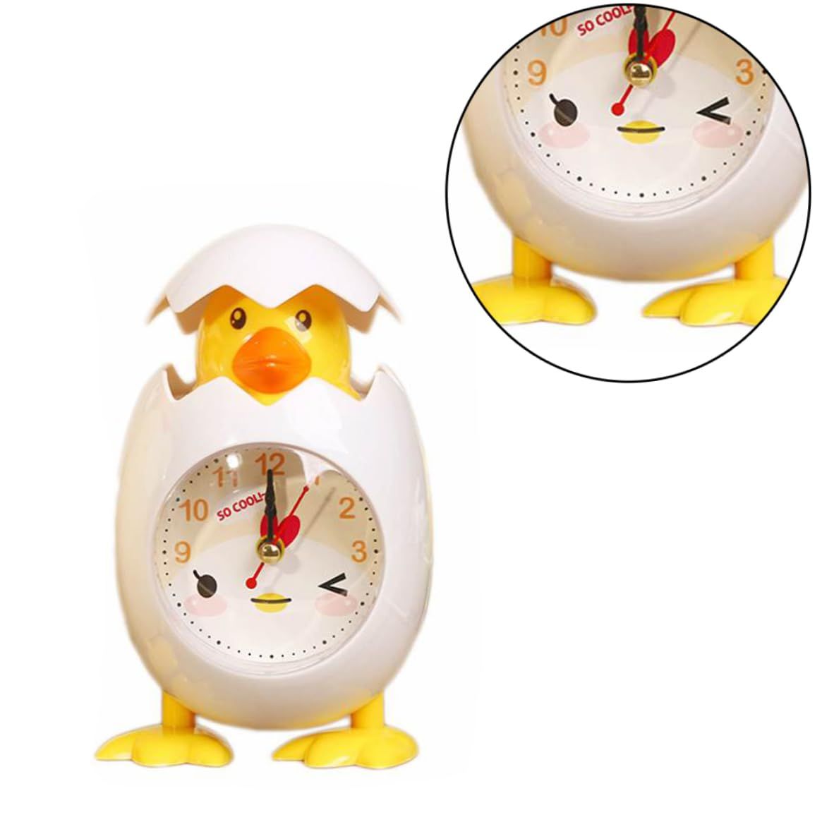 Cute kids alarm clock featuring a chicken egg design by Everything Baby, perfect for children's bedroom decor and pretend play.