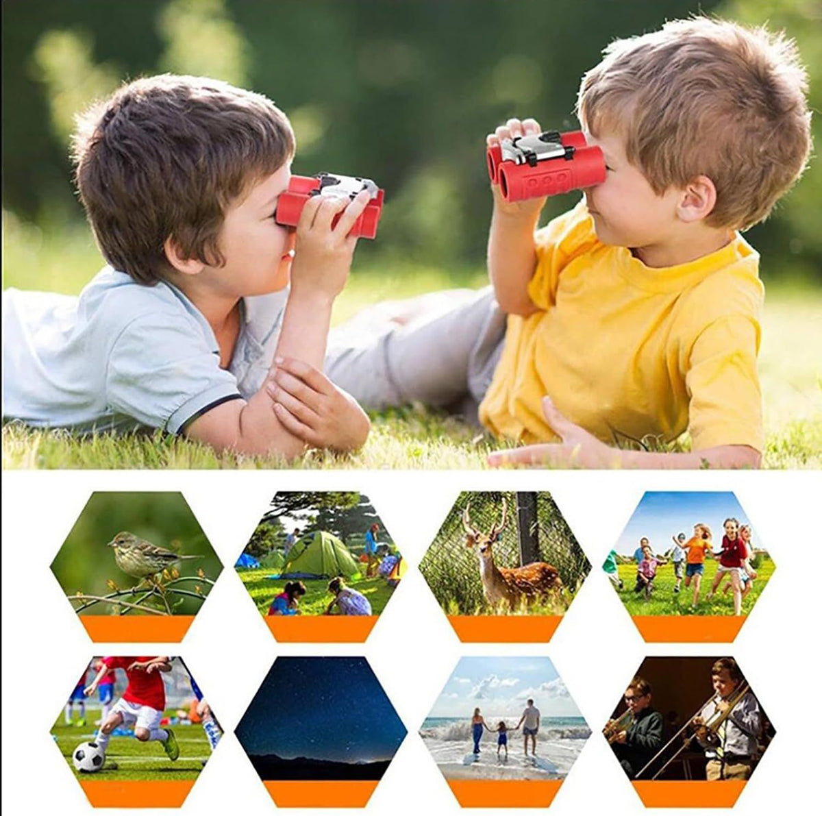 Kids binoculars for boys and girls, 8x21 compact toy with high-resolution optics, ideal for bird watching and outdoor adventures.