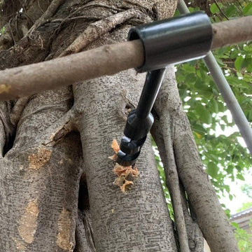 Wooden hand auger drill bit for camping and survival gear, suitable for outdoor play and camping equipment, 25mm size.
