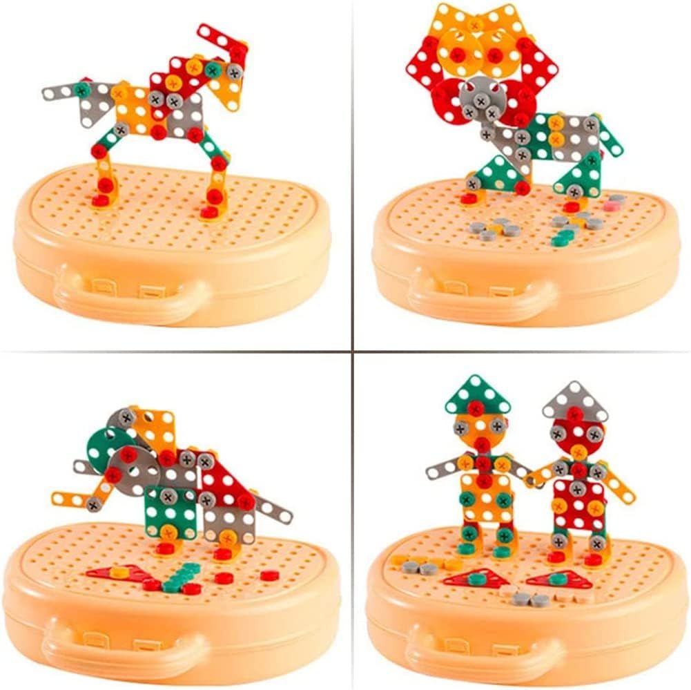 Creative Tool Box mosaic toy set with electric drill and screw tools for kids, encourages 3D creativity and pretend play for ages 3-12.