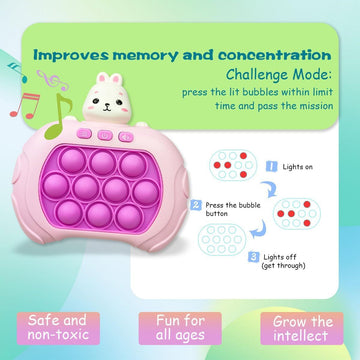 Light-up Easter Bunny Pop game toy for kids and teens, handheld bubble-popping game for pretend play and Easter basket fun.