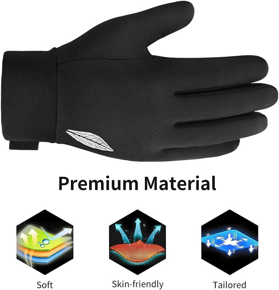 Kids winter touchscreen gloves by Everything Baby in black and grey, waterproof, warm, perfect for cold weather active kids aged 4-12.
