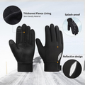 Black and grey waterproof kids' winter touch screen gloves from Everything Baby, suitable for boys and girls aged 4-12, warm and running.