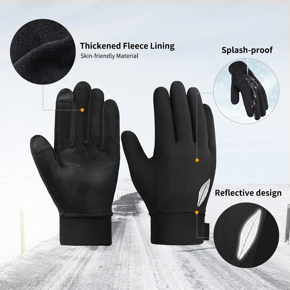Black and grey waterproof kids' winter touch screen gloves from Everything Baby, suitable for boys and girls aged 4-12, warm and running.