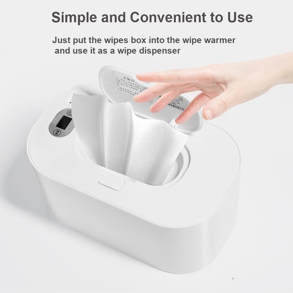 Baby wipe warmer with digital display from Everything Baby, adjustable temperature, large capacity for warm baby wet wipes.