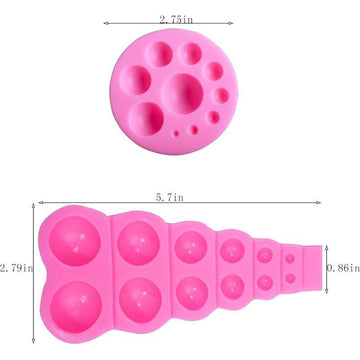 Silicone mold with semi-sphere shapes for DIY pearl, chocolate, cake decorating, and mousse, designed for baby and kids' pretend play.