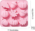 Fall fondant molds featuring pumpkin, leaf, and acorn shapes in silicone, ideal for pudding, chocolate, and dessert decorating.