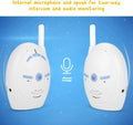 Wireless digital audio baby monitor by Everything Baby showing handheld device with two-way talk and electronic alert features.