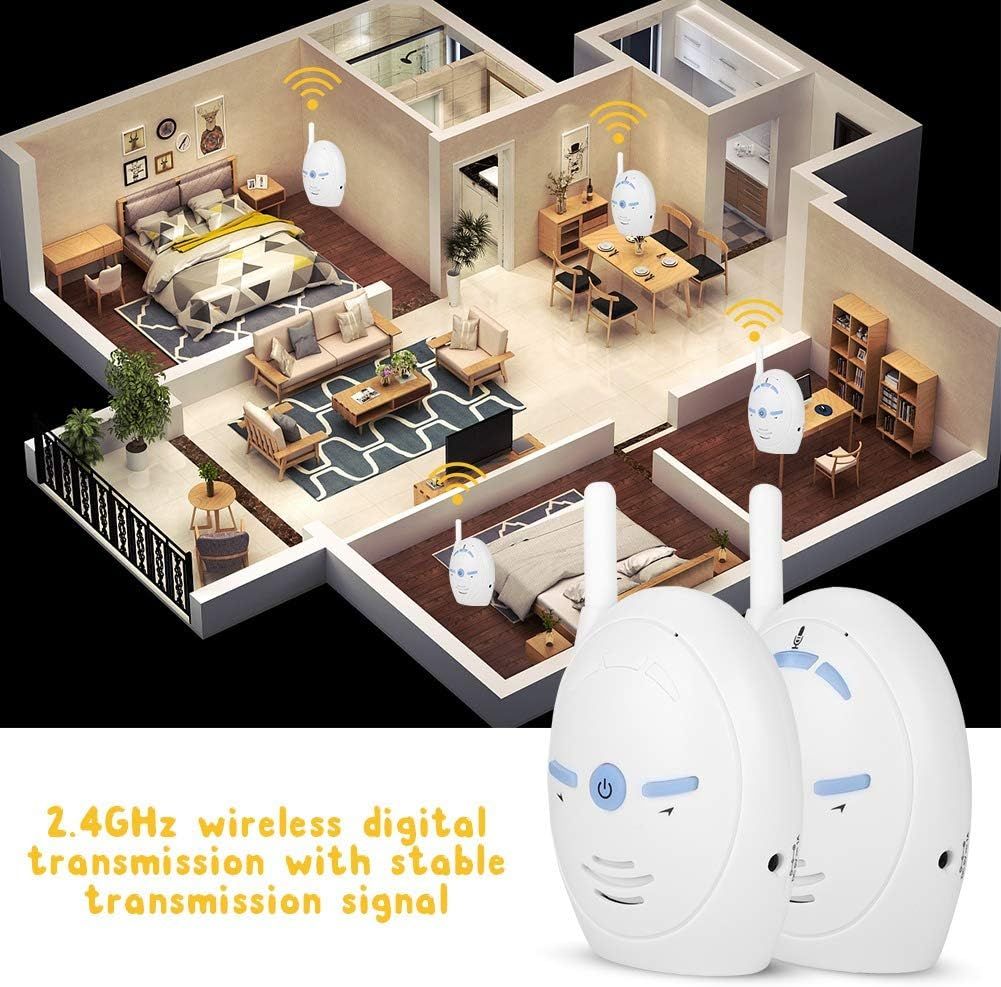 Wireless digital audio baby monitor by Everything Baby with two-way talk, electronic alarm, and nanny intercom for child safety.
