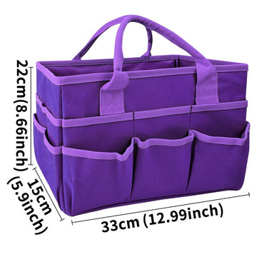 Teacher Handle Tote Bag Organizer,Tote Bag Organization for Crafts,Art,Paper,Books,School,Sewing,Travel with Handles(Purple)