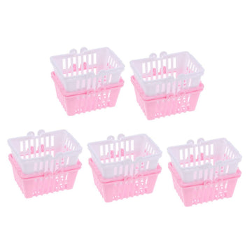 10pcs Doll Shopping Basket Toys for Adorable Mini Basket Decorative Fake Shopping Basket Toys Miniature Toys Wear-Resistant Mini
