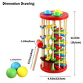Wooden ball drop toy for kids with hammer and ramp, educational Montessori toy for children and babies by Everything Baby.