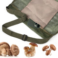 Green mushroom foraging bag by Everything Baby, practical and cute for collecting mushrooms during outdoor walks.