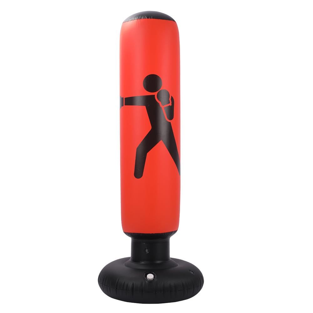 Large inflatable punching bag for kids, 63 inches tall, suitable for ages 5-12, fun boxing toy for boys, by Everything Baby.