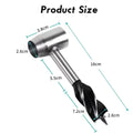 Gear for Survival Settlers Hand Auger Wrench with wood drill peg and manual hole maker, outdoor camping multitool in leather case.