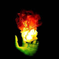 Orange Halloween floating fireball prop with glowing flame effect for pretend play, designed for kids' creative and imaginative fun.