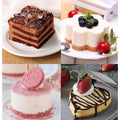Six stainless steel 3-inch cake ring molds with pusher and lifter, perfect for dessert and mousse presentation.