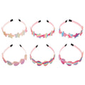 Six colorful glitter headbands for girls featuring rainbow and star designs, perfect for baby and toddler fashion.