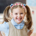 Six colorful glitter rainbow and star headbands for baby girls, adorable and sparkly accessories from Everything Baby.
