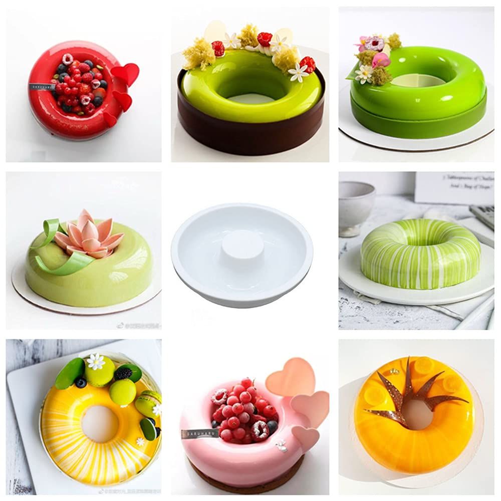 Silicone 7.8-inch fluted tube cake mold from Everything Baby, round non-stick oven-safe mold for baking and mousse desserts.