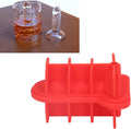 Red silicone ice cube mold tray for making fun ice blocks, ideal for whiskey, cocktails, and coffee, by Everything Baby.