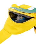 Cute children's sling bag with a cartoon crown dinosaur design, nylon crossbody shoulder bag and coin purse for kids.
