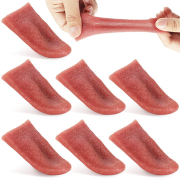 Seven-pack Halloween fake tongues by Everything Baby, realistic plastic tongue props for costume tricks and playful use.