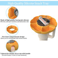Silicone snack tray with handle for 40 oz snack ring, compatible with baby and kids nursing and feeding accessories.
