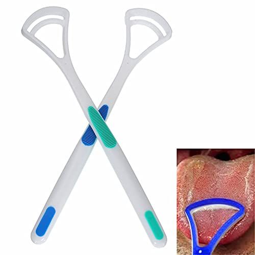 Two baby tongue scraper tools by Everything Baby for oral hygiene and fresh breath, designed for gentle cleaning of baby’s tongue.