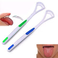 Two baby tongue scraper and cleaning brush set from Everything Baby, designed for oral hygiene and freshening breath.