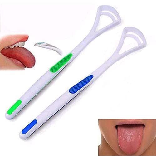 Two baby tongue scraper and cleaning brush set from Everything Baby, designed for oral hygiene and freshening breath.