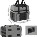 Baby and kids outdoor toy bowling tote by Everything Baby with wooden bowling cups, padded divider, for double balls and shoes.