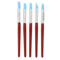 Set of 5 clay color sculpting shapers with flexible rubber tips for shaping and carving, ideal for kids' art and craft projects.