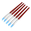 Set of 5 clay color sculpting shapers with flexible rubber tips for carving and shaping clay or paint, ideal for art and drawing projects.