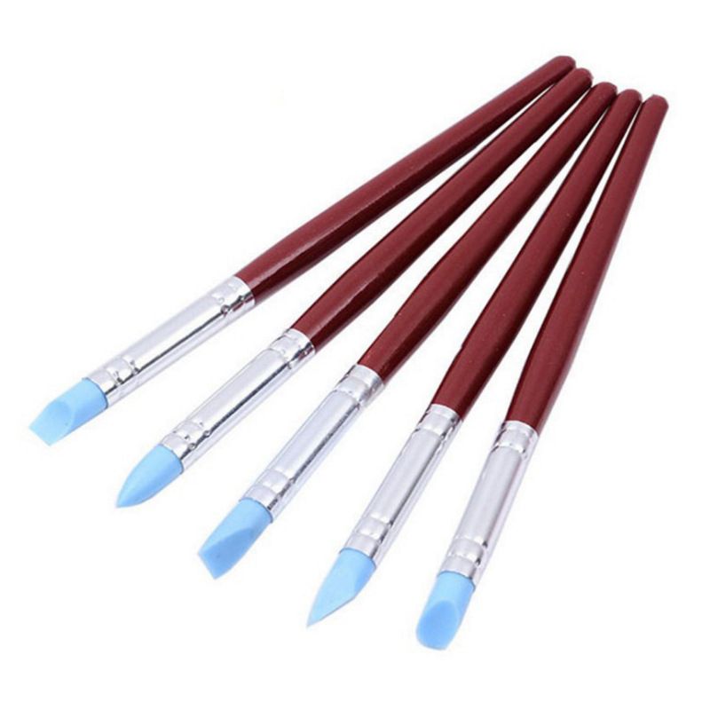 Set of 5 clay color sculpting shapers with flexible rubber tips, ideal for art and drawing projects by Everything Baby.